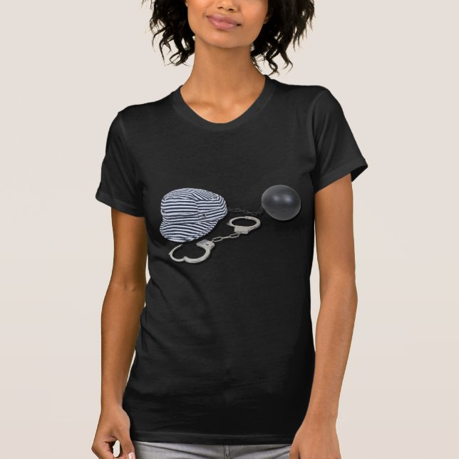 T-shirt JailBirdHandcuffsBallChain073011 (Devant)