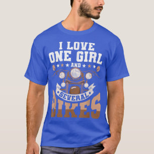 T-shirt J'Aime 1 Fille Et Plusieurs Vélos - Drôle Moto Vél