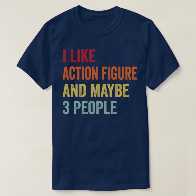 T-shirt J'aime Action figure Peut-être 3 personnes (Design devant)
