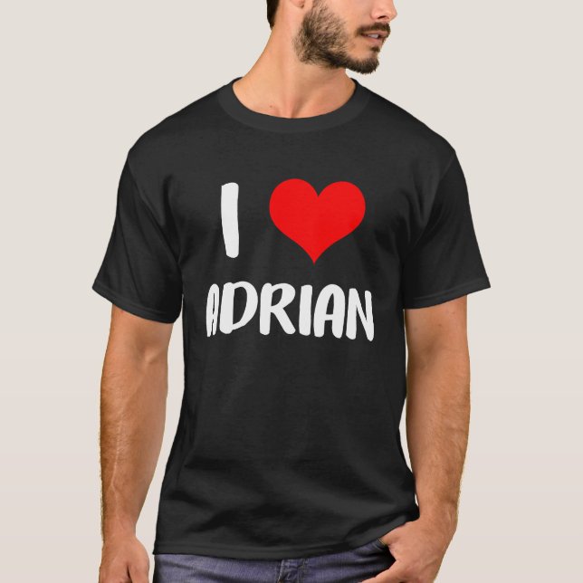 T-shirt J'aime ADRIAN valentine désolé dames les gars coeu (Devant)