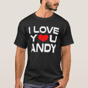 T-shirt J'aime Andy Red Heart pour dire Honey Je t'aime