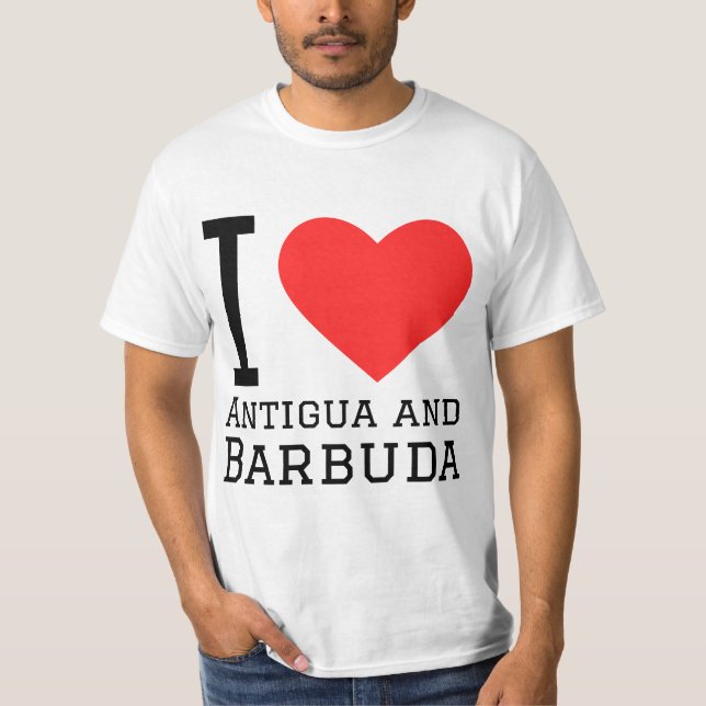 T-shirt J'aime Antigua et Barbuda (Devant)