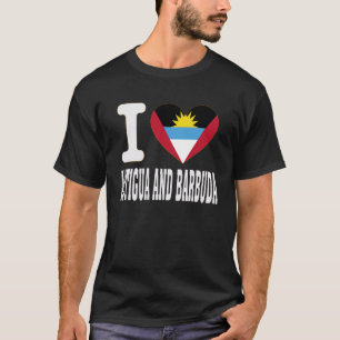 T-shirt J'aime Antigua et Barbuda Cœur Souvenir Amoureux T