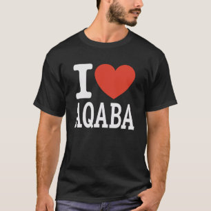 T-shirt J'aime AQABA Cité Coeur Graphique Souvenir Voyage