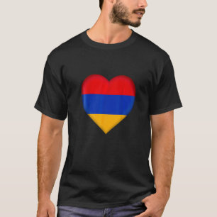 T-shirt J'aime Arménie Coeur du drapeau arménien