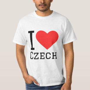 T-shirt J'aime autocollant carré czech