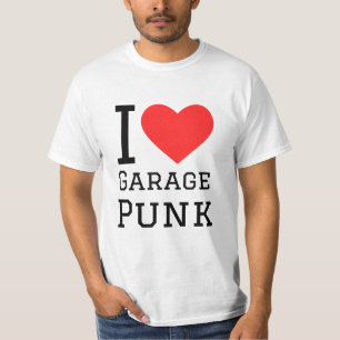 T-shirt J'aime autocollant carré punk garage