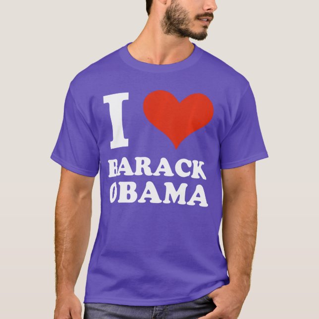 T-shirt J'aime Barack Obama Potus Maison Blanche Manches L (Devant)