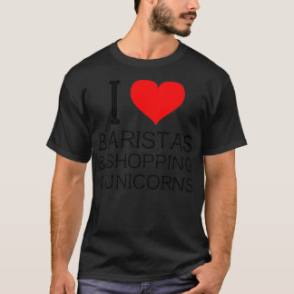 T-shirt J'aime Baristas amp Shopping amp Unicorns Caf