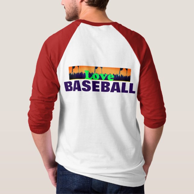 T-shirt J'aime Baseball avec compassion Dernier Amusant (Dos)
