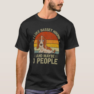 T-shirt J'Aime Basset Hound Et Peut-Être 3 Personnes Chien