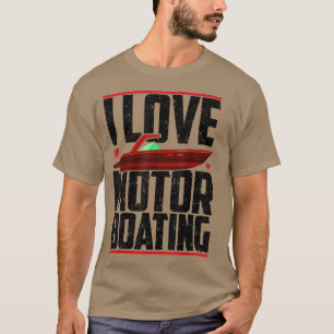 T-shirt J'Aime Bateau À Moteur Funny Boater Motorboating M