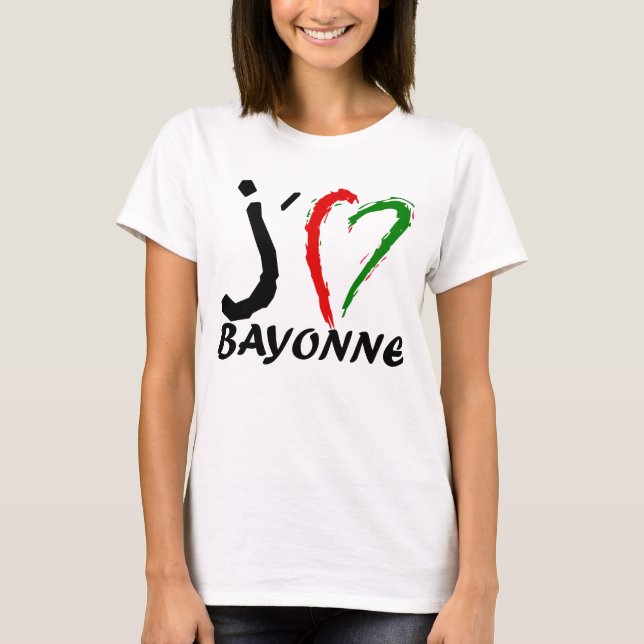 T-shirt J'aime Bayonne cœur (Devant)