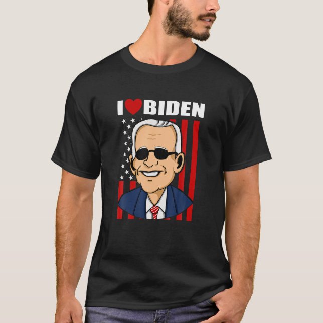 T-shirt J'aime Biden Heart Pro Président Joe Biden America (Devant)