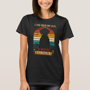 T-shirt J'Aime Bière Mon Chien Et Peut-Être 3 Personnes Ch