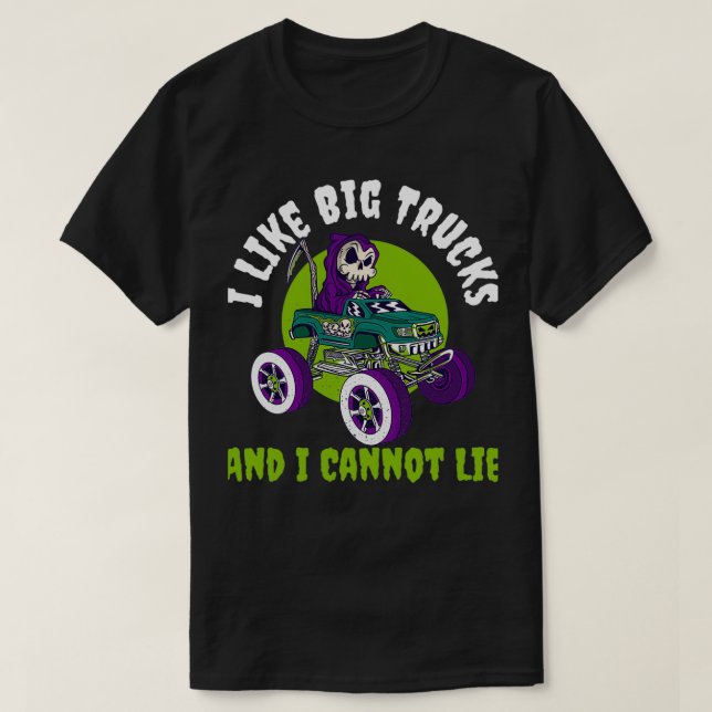 T-shirt J'Aime Big Trucks Funny Monster Truck Cadeau (Design devant)