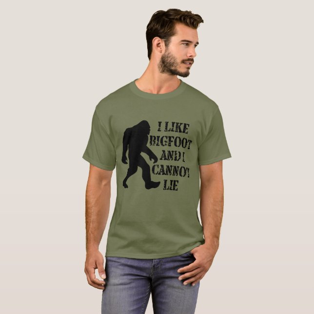 T-shirt J'aime Bigfoot et je ne peux pas mentir (Devant entier)