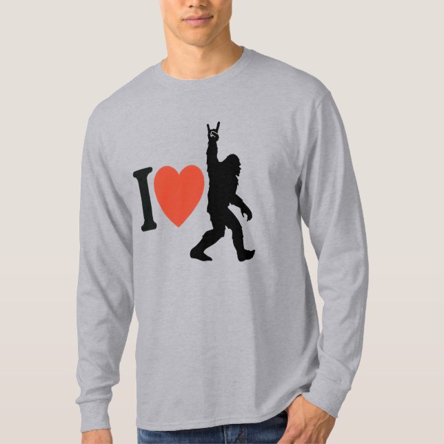 T-shirt J'aime Bigfoot Rock On (Devant)