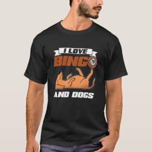 T-shirt J'Aime Bingo Et Chiens Casino Jeu Loterie Bing