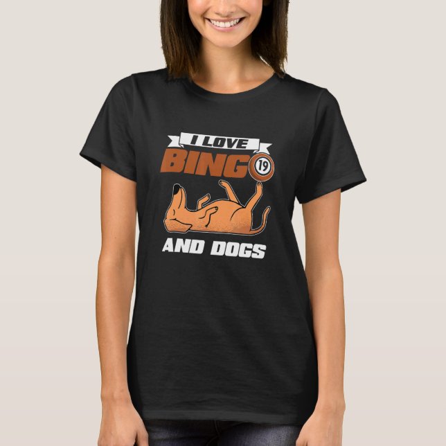 T-shirt J'Aime Bingo Et Chiens Casino Jeu Loterie Bing (Devant)