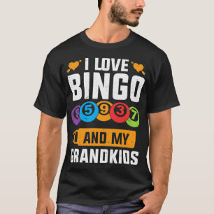 T-shirt J'Aime Bingo Et Mes Petits-Enfants Funny Bingo Pul