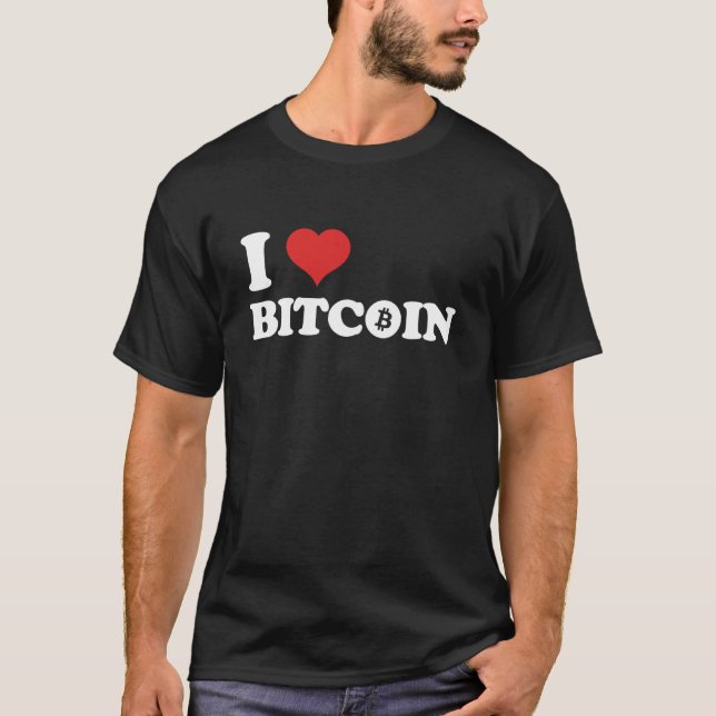 T-shirt J'aime Bitcoin (Déclaration BTC & Graphique de Cœu (Devant)
