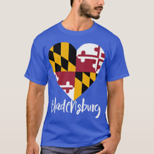 T-shirt J'aime Bladensburg Maryland MD Drapeau Cœur Cadeau