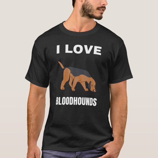 T-shirt J'aime Bloodhounds (Devant)