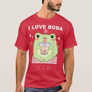 T-shirt J'Aime Boba Cute Kawaii Frog Boissons Bubble Tea