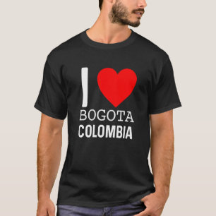 T-shirt J'aime Bogota Colombie Drapeau Carte Fierté Colomb