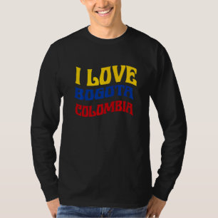 T-shirt J'aime Bogota Colombie Drapeau Carte Fierté Colomb