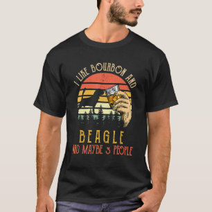 T-shirt J'Aime Bourbon Et Chien Beagle Peut-Être 3 Personn