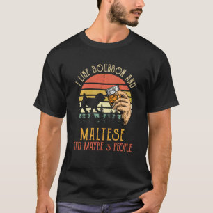 T-shirt J'Aime Bourbon Et Chien Maltais Peut-Être 3 Person