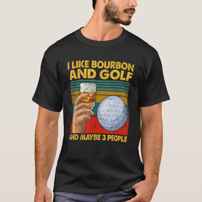 T-shirt J'aime Bourbon et Golf et peut-être 3 personnes Ci (Devant)