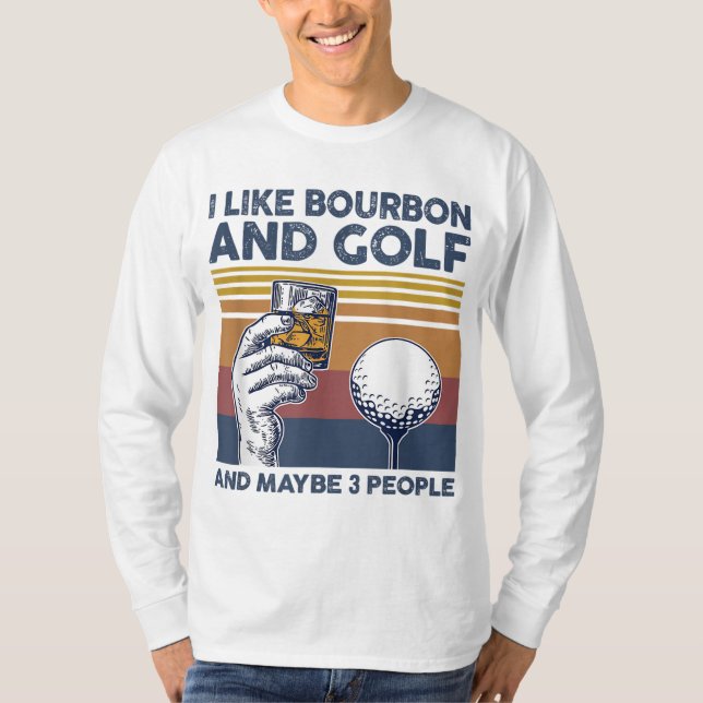 T-shirt J'aime Bourbon et le golf et peut-être 3 personnes (Devant)