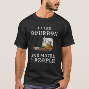T-shirt J'aime Bourbon et peut-être 3 personnes drôle Vint