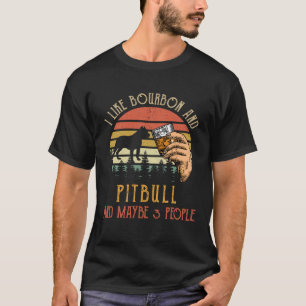 T-shirt J'Aime Bourbon Et Pit taureau Chien Peut-Être 3 Pe