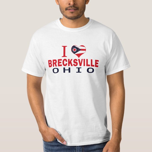 T-shirt J'aime Brecksville, Ohio (Devant)