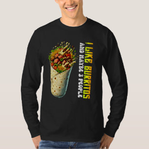 T-shirt j'aime burritos et peut-être 3 personnes