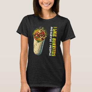 T-shirt j'aime burritos et peut-être 3 personnes