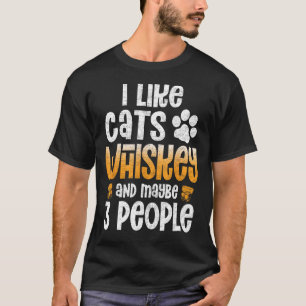 T-shirt J'Aime Café Chats Peut-Être 3 Personnes Drôle Plai