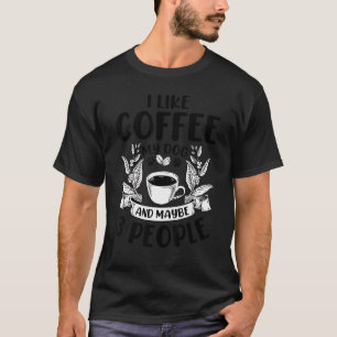 T-shirt J'Aime Café Mon Chien & Peut-Être 3 Personnes Chie