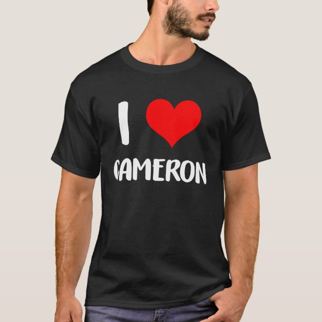 T-shirt J'aime CAMERON valentine désolé dames gars coeur b (Devant)