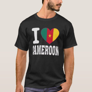 T-shirt J'aime Cameroun Cœur Souvenir Amoureux Fierté Voya