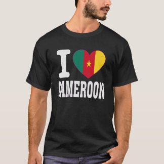 T-shirt J'aime Cameroun Cœur Souvenir Amoureux Fierté Voya