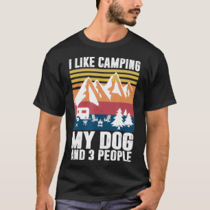 T-shirt J'Aime Camping Mon Chien Et Trois Personnes Campin