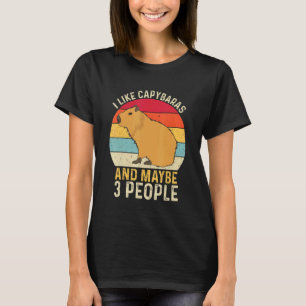 T-shirt J'Aime Capybaras Et Peut-Être 3 Personnes Capibara