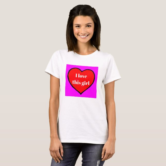T-shirt J'aime cette fille Valentine's Holiday maillot cad (Devant entier)