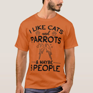 T-shirt J'Aime Chats Et Perroquets amp Peut-Être 3 Personn