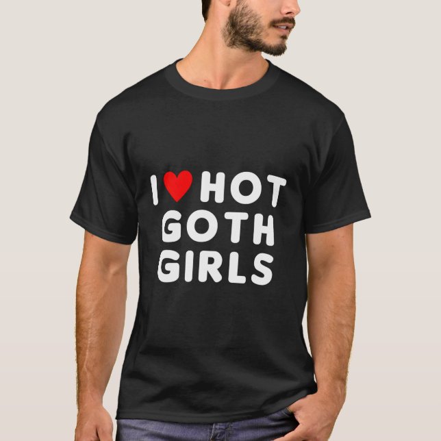 T-shirt J'Aime Chaud Goth Rouge Il (Devant)
